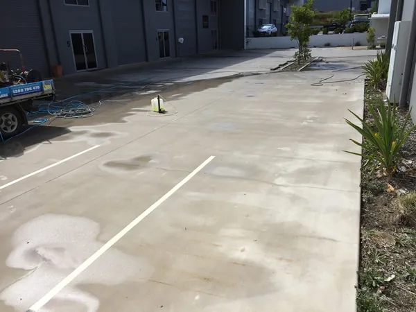 cleaning carpark concrete - after